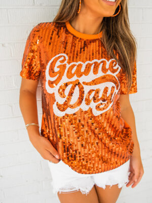 GAMEDAY SEQUIN #15 JERSEY DRESS/TUNIC/TOP